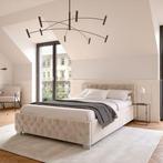 2dekans | Gestoffeerd Bed Nizza - 180 x 200 cm - Grijs - LED, Huis en Inrichting, Ophalen of Verzenden, Zo goed als nieuw