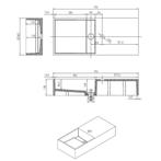 Wastafel N75 Just Solid 75X33X15Cm (Kraangat Rechts), Ophalen of Verzenden, Nieuw