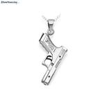 Zilveren Glock gun kettinghanger, Verzenden, Nieuw, Zilver