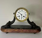 Pendule - Art Deco Brons, Marmer, Zinklegering, Messing -, Antiek en Kunst, Antiek | Klokken