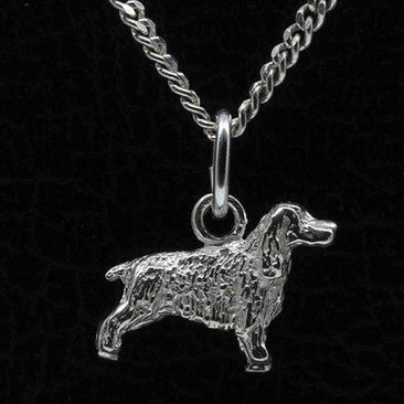 Zilveren Welsh corgi pembroke met staart ketting hanger -..., Sieraden, Tassen en Uiterlijk, Kettinghangers, Verzenden