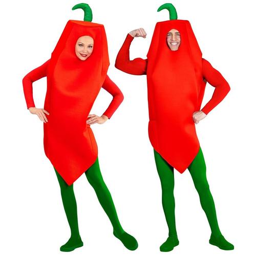 Rood Groene Kostuum Chili Peper, Kleding | Heren, Carnavalskleding en Feestkleding, Nieuw, Verzenden