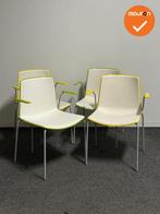 Kantinestoel Pedrali tweet - Wit met geel en groen - Set van, Vergader- of Presentatieruimte, Ophalen of Verzenden, Gebruikt, Stoel