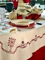 Deken van zuiver linnen, acht servetten, met de hand