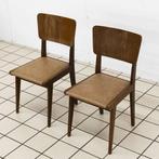 Paar Mid-century Stoelen met Lichtbruin Vinyl Zitting, Huis en Inrichting, Stoelen, Ophalen of Verzenden, Nieuw