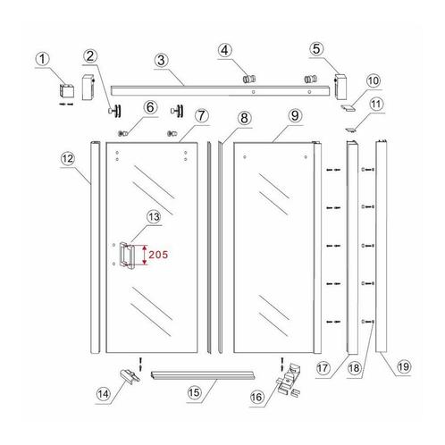 Douchedeur Nis 2 Delig 110X200 Nano Coating 8Mm, Doe-het-zelf en Verbouw, Sanitair, Ophalen of Verzenden