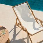 *WOONWINKEL* Kave Home Vilara Houten Strandstoel Inklapbaar, Tuin en Terras, Tuinsets en Loungesets, Verzenden, Nieuw