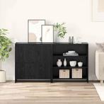 vidaXL Dressoirs 2 pcs Zwart eiken 70 x 41 x 75 cm Bewerkt, Huis en Inrichting, Kasten | Dressoirs, Verzenden, Nieuw, Overige houtsoorten
