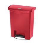 Rubbermaid Slim Jim Front Step - Pedaalemmer - 30ltr - Rood, Verzenden