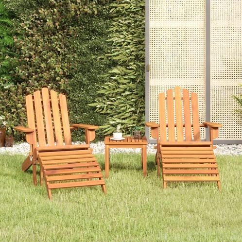 vidaXL 3-delige Loungeset Adirondack massief acaciahout, Tuin en Terras, Tuinsets en Loungesets, Loungeset, Nieuw, 3 zitplaatsen