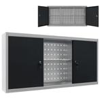 vidaXL Gereedschapskast voor aan de wand metaal grijs en, Verzenden, Nieuw