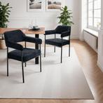 Eetkamerstoel Doé, gestoffeerd, stalen poten - Geweven stof, Huis en Inrichting, Stoelen, Verzenden, Nieuw