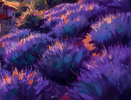 yamila velazquez - refugio lavanda, Antiek en Kunst, Kunst | Schilderijen | Modern