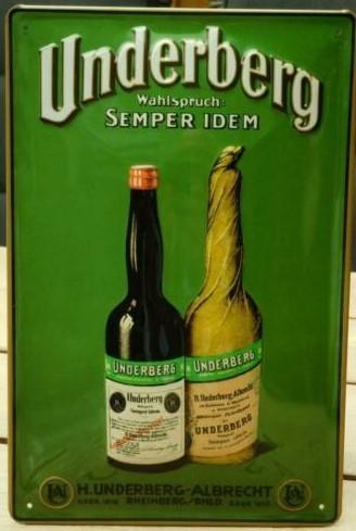 Underberg reclamebord, Verzamelen, Merken en Reclamevoorwerpen, Nieuw, Ophalen of Verzenden