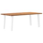 vidaXL Eettafel met natuurlijke rand massief eikenhout, Huis en Inrichting, Verzenden, Nieuw