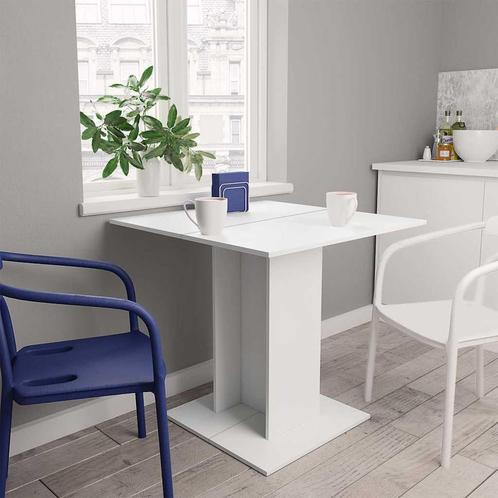 vidaXL Eettafel 80x80x75 cm bewerkt hout wit, Huis en Inrichting, Tafels | Eettafels, Nieuw, Verzenden