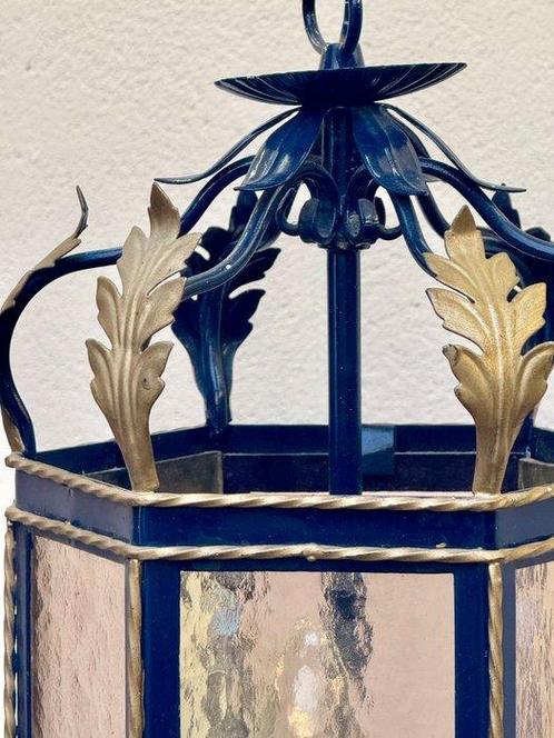 Plafondlamp - Glas, Metaal - Hal Lamp, Antiek en Kunst, Curiosa en Brocante