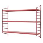 Wandrek Strängnäs met 3 planken staal watermelon rood 50x60x, Huis en Inrichting, Woonaccessoires | Wandplanken en Boekenplanken