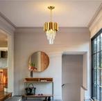 Gouden Kristallen Hanglamp – Moderne 3-lichts Eetkamerlamp, Verzenden, Nieuw