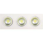 LED Spot 3-lichts - Inbouw 15W - Helder/Koud Wit 6400K, Huis en Inrichting, Lampen | Spots, Metaal of Aluminium, Nieuw, Ophalen of Verzenden