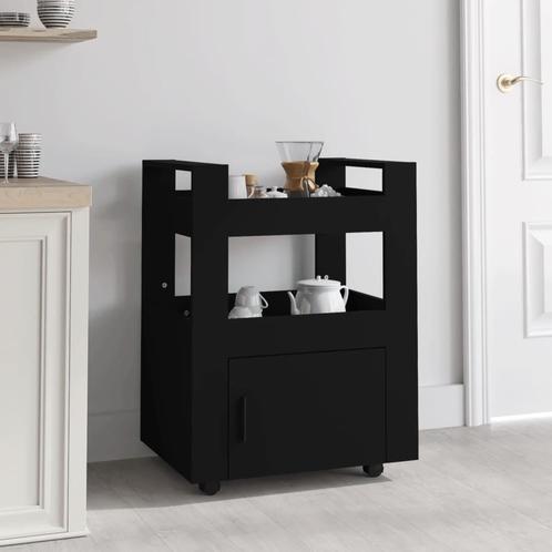 vidaXL Keukentrolley 60x45x80 cm bewerkt hout zwart, Huis en Inrichting, Keuken | Keukenbenodigdheden, Nieuw, Verzenden