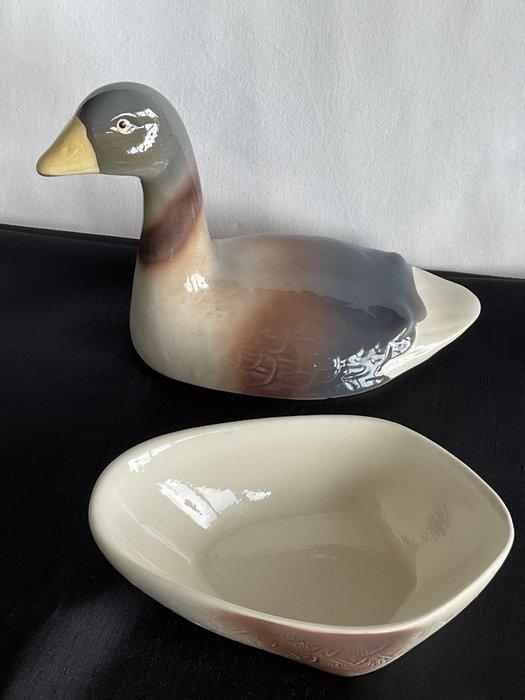 Michel Caugant , faïence terrine voorstelling van een Gans -, Antiek en Kunst, Antiek | Keukenbenodigdheden