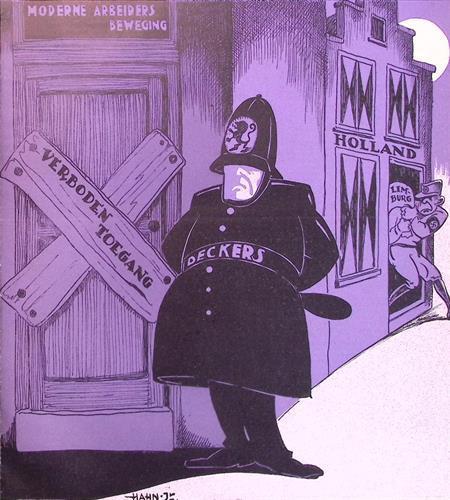 Spotprent Deckers laat fascistische bewegingen toe in Lim..., Antiek en Kunst, Kunst | Litho's en Zeefdrukken, Verzenden