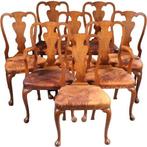 Stel van 8 eetkamerstoelen 2 met armleuningen  ca 1920 prij, Antiek en Kunst, Ophalen of Verzenden