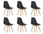 Comfortabele KITO eetkamerstoelen - set van 6 - duurzaam..., Zwart, Tijdloze design, Nieuw, Ophalen of Verzenden