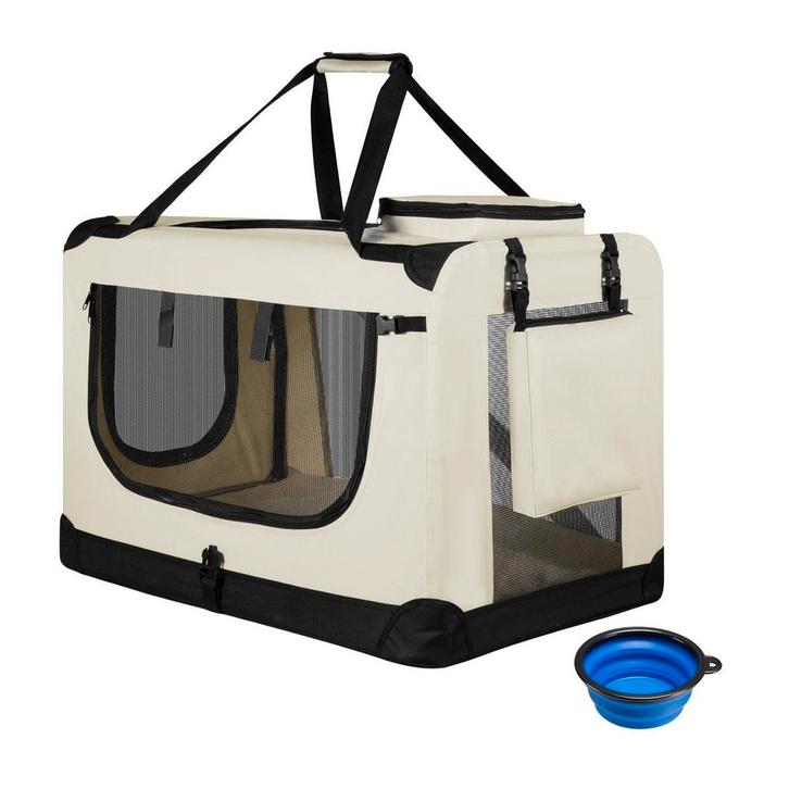 Vouwbare Hondentransportbox / Bench Lassie M - Beige - 42 x, Dieren en Toebehoren, Transportboxen, Nieuw, Verzenden