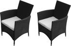 vidaXL - Tuinstoelen - 2 - st - poly - rattan - zwart, Caravans en Kamperen, Ophalen of Verzenden, Nieuw