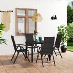 vidaXL 5-delige Tuinset zwart, Tuin en Terras, Tuinsets en Loungesets, 5 zitplaatsen, Nieuw, Tuinset, Verzenden