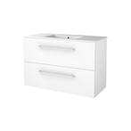 Badmeubelset BWS Salt 100x46cm Met Grepen 2 Lades Met, Ophalen of Verzenden, Nieuw, Chroom, Bad