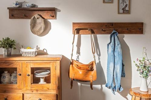 Massieve wandkapstok HEMINGWAY 60cm natuurlijk gerecycled, Huis en Inrichting, Woonaccessoires | Kapstokken, Ophalen of Verzenden