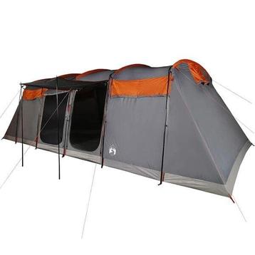 Ruime Gezinstent 8p Grijs/Oranje | Retourdeal (Tunneltent) beschikbaar voor biedingen