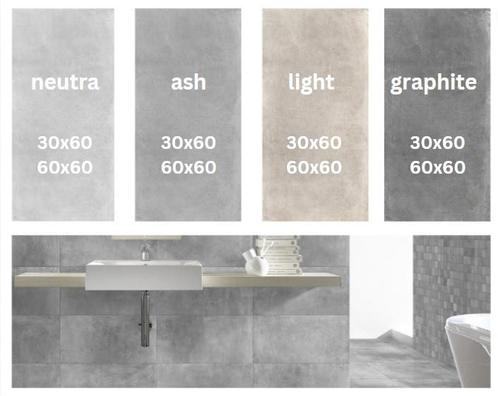 Badkamertegels 4 kleuren betonlook tegels 30x60 en 60x60 cm, Doe-het-zelf en Verbouw, Tegels, 40 tot 60 cm, 40 tot 60 cm, 10 m² of meer