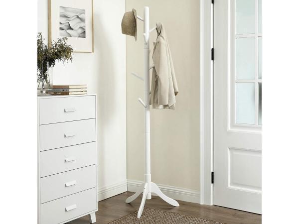 Veiling - Kapstok massief hout wit 8 haken, Huis en Inrichting, Woonaccessoires | Kapstokken