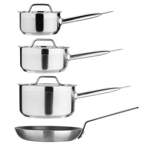 Nisbets |  essentials Cook Like A Pro 4-delige steelpan-..., Zakelijke goederen, Horeca | Overige, Verzenden