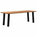 vidaXL Eettafel rechthoekig 220x80x74 cm massief eikenhout, Huis en Inrichting, Tafels | Eettafels, Verzenden, Nieuw