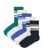 HEMA Kindersokken strepen - 5 paar donkerblauw, Verzenden, Nieuw