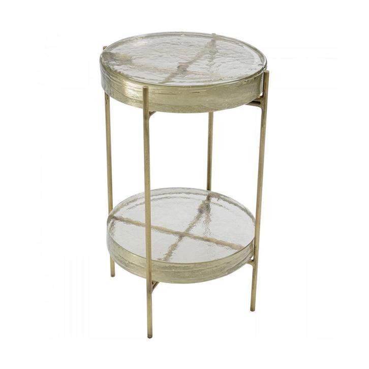 *WOONWINKEL* Kare Design Ice Double Glazen Bijzettafel Rond, Huis en Inrichting, Tafels | Bijzettafels, Nieuw, Verzenden