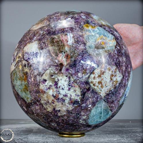 Natuurlijke Lepidoliet, Toermalijn & Mica Bol van, Verzamelen, Mineralen en Fossielen