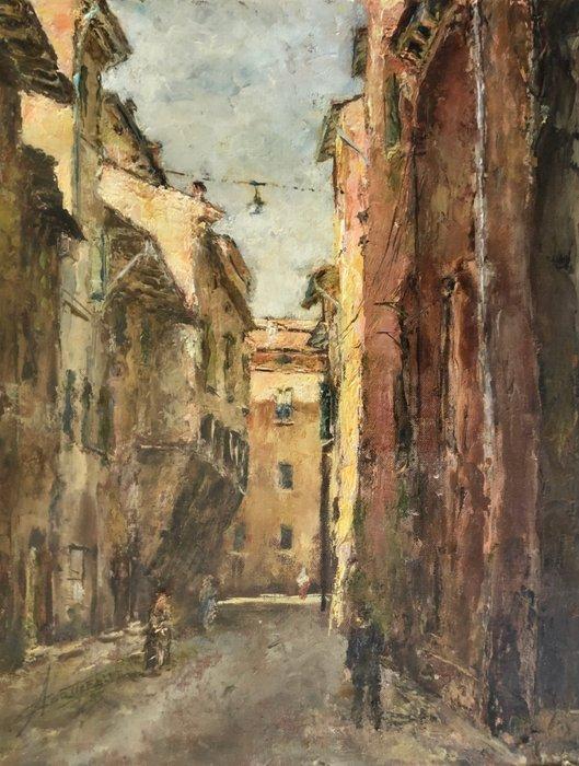 Athos Corticelli (1911-1990) - Bologna - Via Mariscotti, Antiek en Kunst, Kunst | Schilderijen | Klassiek