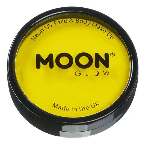 Moon Glow Neon UV Pro Face Paint Cake Pots Intense Yellow 36, Hobby en Vrije tijd, Feestartikelen, Nieuw, Verzenden
