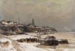 Louis Apol (1850-1936) - Wintergezicht op Dordrecht