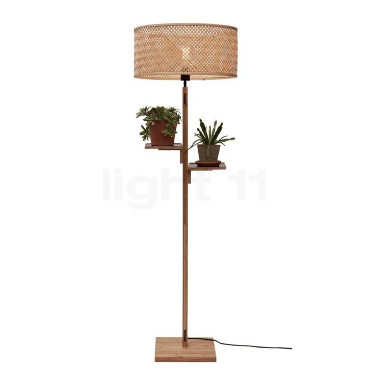 Good & Mojo Java Vloerlamp met plank, natuur (Binnenlampen), Huis en Inrichting, Lampen | Vloerlampen, Nieuw, Verzenden