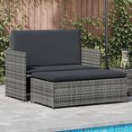 vidaXL 2-delige Loungeset met kussens poly rattan grijs, Tuin en Terras, Verzenden, Nieuw, Rotan, Loungeset