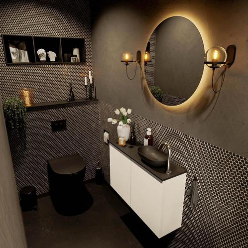 MONDIAZ FOWY toiletmeubel 80cm kleur talc. Waskom positie, Doe-het-zelf en Verbouw, Sanitair, Bad, Nieuw, Ophalen of Verzenden