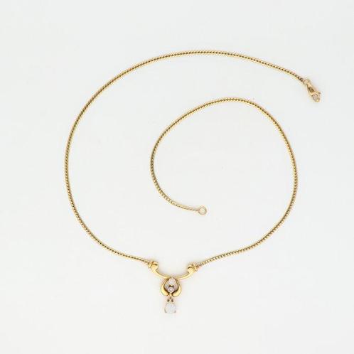 Halsketting - 14 karaat Geel goud Diamant (Natuurlijk) -, Sieraden, Tassen en Uiterlijk, Kettingen