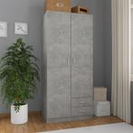 vidaXL Kledingkast 80x52x180 cm bewerkt hout betongrijs, Huis en Inrichting, Kasten | Kledingkasten, Verzenden, Nieuw